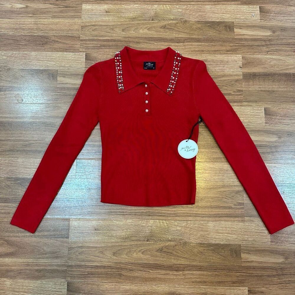 Milk & Honey Knitwear Long-Sleeve Sweater | Women Size Large